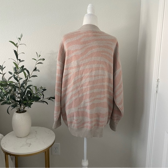 Varley Mayberry sweater pink blush zebra size large wool cotton - Picture 5 of 11